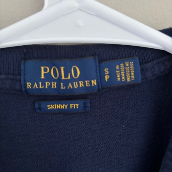 Polo Ralph Lauren Women's Navy Polo Shirt Big Pony Skinny Fit Preppy Size S - Picture 3 of 7